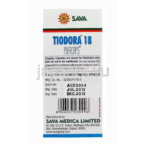 チオドラ18　Tiodora18、ジェネリックスピリーバ、チオトロピウム臭化物18mcg　製造会社