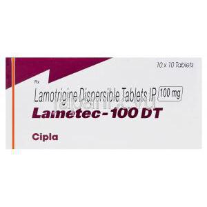 ラメテック　Lametec-100 DT、ジェネリックラミクタール、ラモトリジン分散性100mg　箱