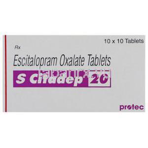 レクサプロ ジェネリック, エスシタロプラム, S-Citadep, 20 mg箱