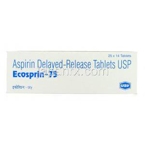 エコスプリン , アスピリン ジェネリック 75mg 錠 (USV) 箱
