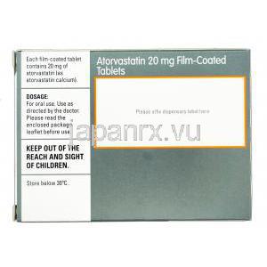 アトルバスタチン　20 mg　箱情報