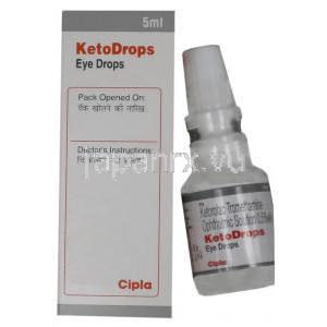 ケトロラック・トロメタミン（アキュラージェネリック）, Keto Drops,  0.5% 5ml 点眼薬(Cipla)