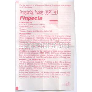 フィンペシア, フィナステライド 1 mg 錠 (Cipla ) 説明書