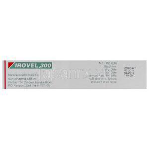 イルベサンタン 150 mg Irovel (Sun pharma)製造元情報