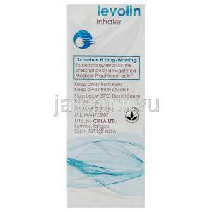 レボサルブタモール （ゼポネックス ジェネリック）, Levolin, 50mcg 吸入剤 (Cipla) 取り扱い説明