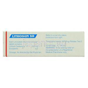 リスサン, 炭酸リチウム 400 mg 錠 (Sun Pharma) 成分