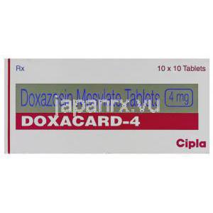 ドクサカード Doxacard, カルデナリンジェネリック, ドキサゾシン  4mg 錠 (Cipla) 箱