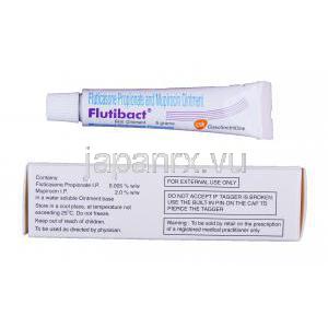 フルチバクト軟膏, フルチカゾンプロピオン酸エステル 0.005% / ムピロシン 2.0% 軟膏 5g　情報