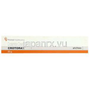クロトラックス, クロタミトン Crotorax 10% 20gm クリーム (Primal Healthcare) 箱