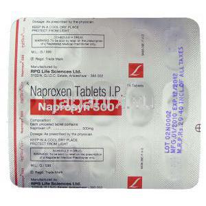 ナプロシン, ナプロキセン 500 mg 包装情報