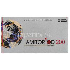 ラミトール OD 200, ラモトリジン 200mg 錠 (Torrent) 箱