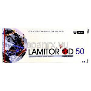 ラミトール OD 50, ラモトリジン 50mg 錠 (Torrent)　箱