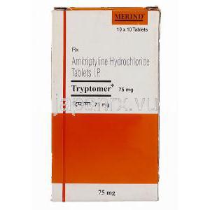 トリプトマー, アミトリプチリン塩酸 Tryptomer 75mg 錠 (Merind) 箱