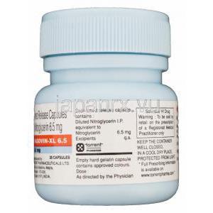 バソビン-XL, ニトログリセリン 6.5mg 徐放性カプセル　製造元：Torrent pharma