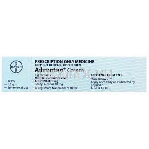 アバンタンクリーム,アセポン酸メチル プレドニゾロン,0.1% 15g, 箱裏面,製品情報,注意事項