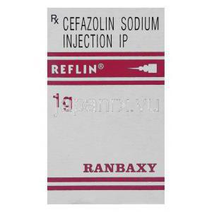 セファゾリン（セファメジン ジェネリック）, レフリン Reflin 1gm  注射 (Ranbaxy) 箱