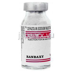 セファゾリン（セファメジン ジェネリック）, レフリン Reflin 1gm  注射 (Ranbaxy) ボトル