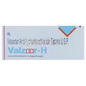 バルサルタン・ヒドロクロロチアジド配合, バルザーＨ Valzaar-H  80/12.5mg 錠 (Torrent) 箱