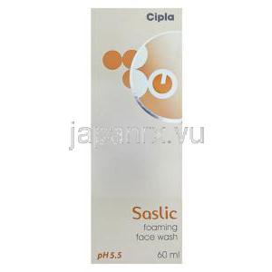 サリチル酸配合, Saslic, サリチル酸 1% 60ML フォーミング洗顔料 (Cipla) 箱