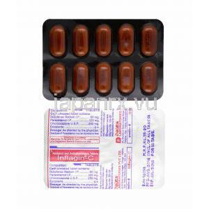 インフラジン C (クロルゾキサゾン/ ジクロフェナク/ アセトアミノフェン) 錠剤
