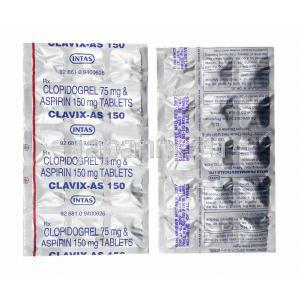 クラビックス AS (低用量アスピリン/ クロピドグレル) 150mg 錠剤