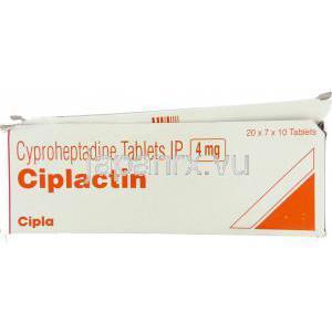 シプロヘプタジン  (ペリアクチンジェネリック), Ciplactin, 4mg 錠 (Merind) 箱