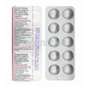 ルコタス HD (アンブロキソール/ レボセチリジン/ モンテルカスト) 錠剤