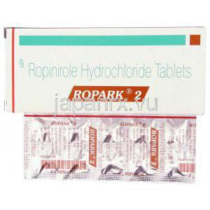 ロピニロール（レキップジェネリック）, Ropark, 2mg 錠 (Sun Pharma) 包装