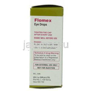 フルオロメトロン, Flomex,  0.1% w/v  5ML 点眼薬 (Cipla) 製造者情報