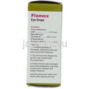 フルオロメトロン, Flomex,  0.1% w/v  5ML 点眼薬 (Cipla) 成分