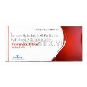 フォルミン PG (グリメピリド/ メトホルミン/ ピオグリタゾン) 2mg 箱