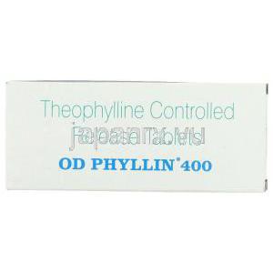 テオフィリン（ユニフィル ジェネリック）, OD Phyllin 400mg 錠 (Sidmak) 箱