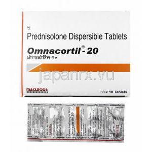オムナコルチル, プレドニゾロン 20mg 箱、錠剤