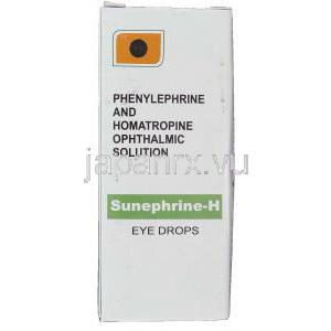 フェニレフリン塩酸塩 / ホマトロピン臭化水素酸塩, Sunephrine-H,  5ml 点眼薬 (Sunways) 箱