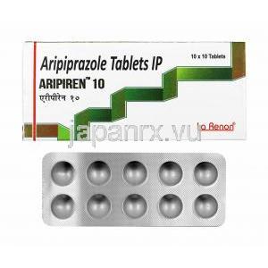 アリピレン (アリピプラゾール) 10mg 箱、錠剤