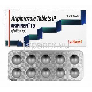 アリピレン (アリピプラゾール) 15mg 箱、錠剤