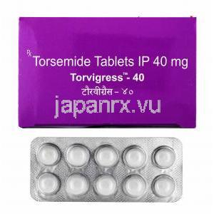 トルビグレス (トラセミド) 40mg 箱、錠剤