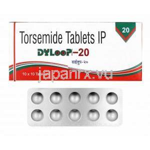ダイループ (トラセミド) 20mg 箱、錠剤