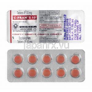 シープラム S (エスシタロプラム) 10mg 錠剤