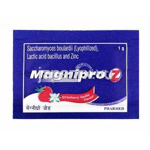 マグニプロ Z パウダー いちごバニラ味 (サッカロミケス・ブラウディ/ 乳酸杆菌/ 亜鉛) 包表面