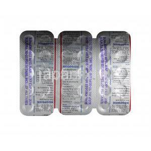 ネオプライド,　レボスルピリド, 25 mg,錠剤,シート情報