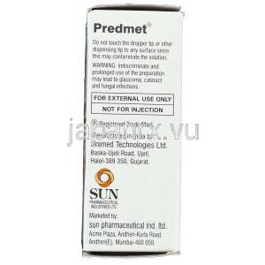 プレドニゾロン酢酸エステル, Predmet, 1% 10 ml 点眼液 (Sun Pharma) 製造者情報