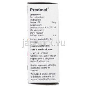 プレドニゾロン酢酸エステル, Predmet, 1% 10 ml 点眼液 (Sun Pharma) 成分