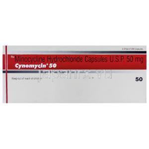 ミノサイクリン塩酸塩（ミノシンジェネリック）, Cynomycin, 50mg カプセル (Wyeth)