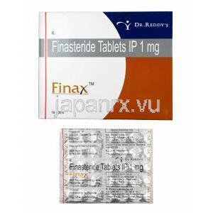 フィナックス , フィナステリド 1mg, 箱、錠剤