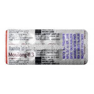 モクシロン,  モクソニジン 0.3 mg, 錠剤, シート情報