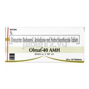 オルマト AMH, オルメサルタン 40mg / アムロジピン 5mg / ヒドロクロロチアジド 12.5mg, 錠剤, 箱表面