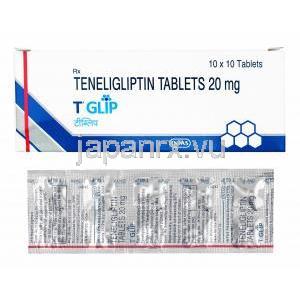 ティーグリップ, テネリグリプチン 20mg, 錠剤, 箱表面, シート情報