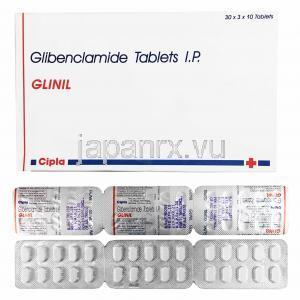グリベンクラミド（オイグルコンジェネリック）, Glinil,  5MG錠 (Cipla)