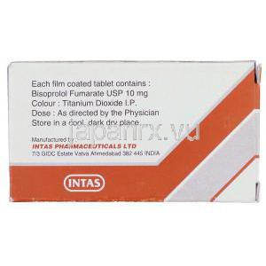 ビセレクト, ビソプロロール 2.5 mg 錠 (Intas)  製造業者情報